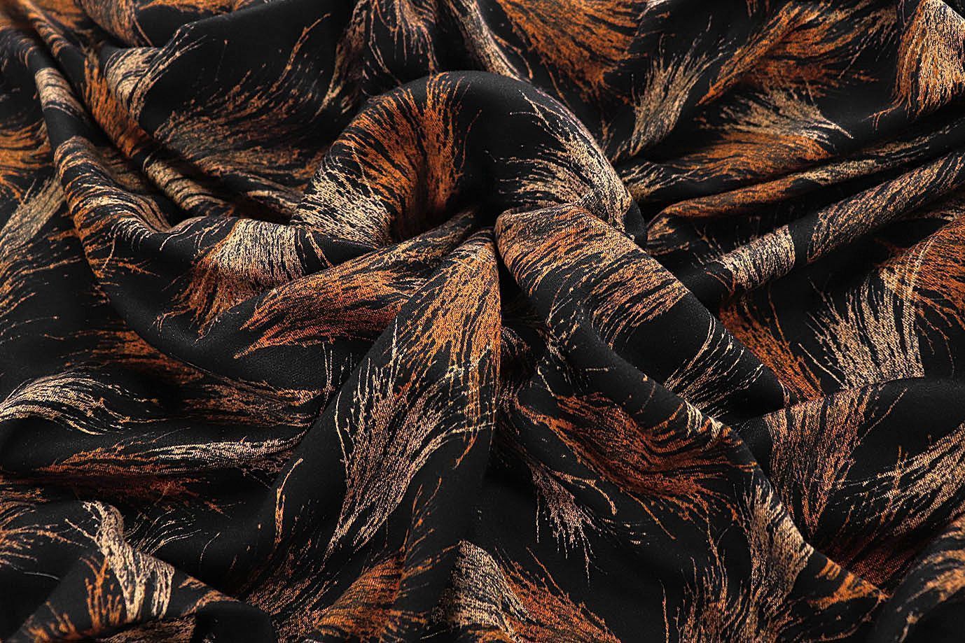 Трикотаж "Модал" принт/кораллово-розовый на черном 3599-PY/D#3/C#3