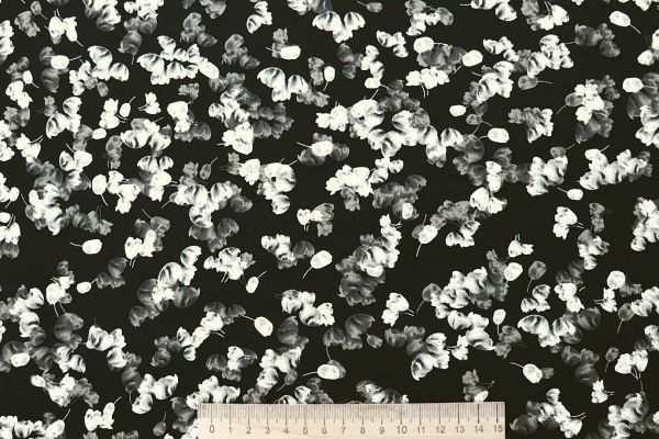 Штапель принт/цветы серые на черном 4203-PY/D#47/C#1 (12473)