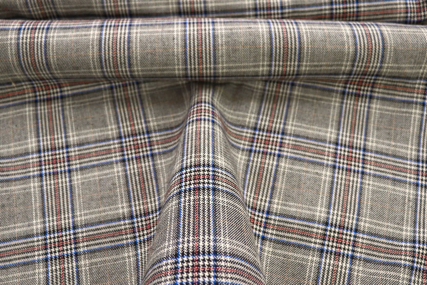 Костюмная ткань "Шотландка" принт/клетка бежевая 3079/D#11/C#1