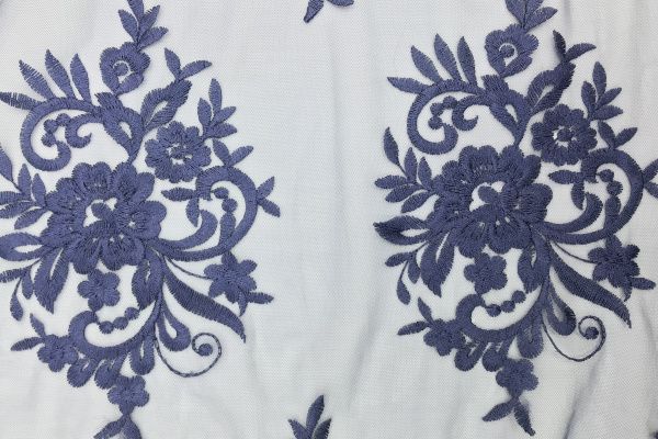 Сетка с вышивкой/синий 2042/C#3