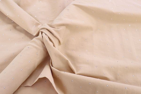 Хлопок нейлон со стразами/бежевый 3796-PY/C#6