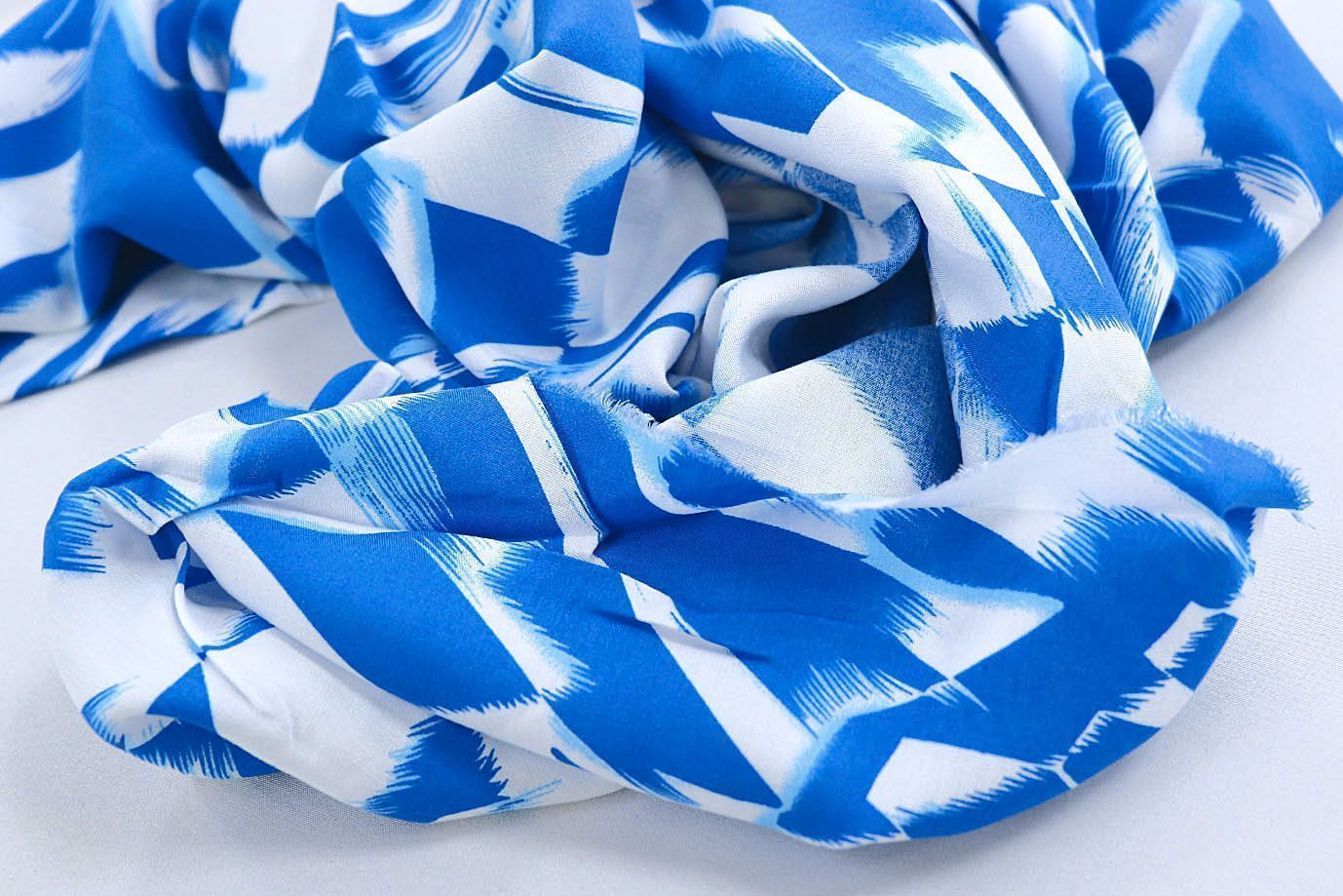 Штапель принт/сине-белый 1374-PY/D#18/C#7