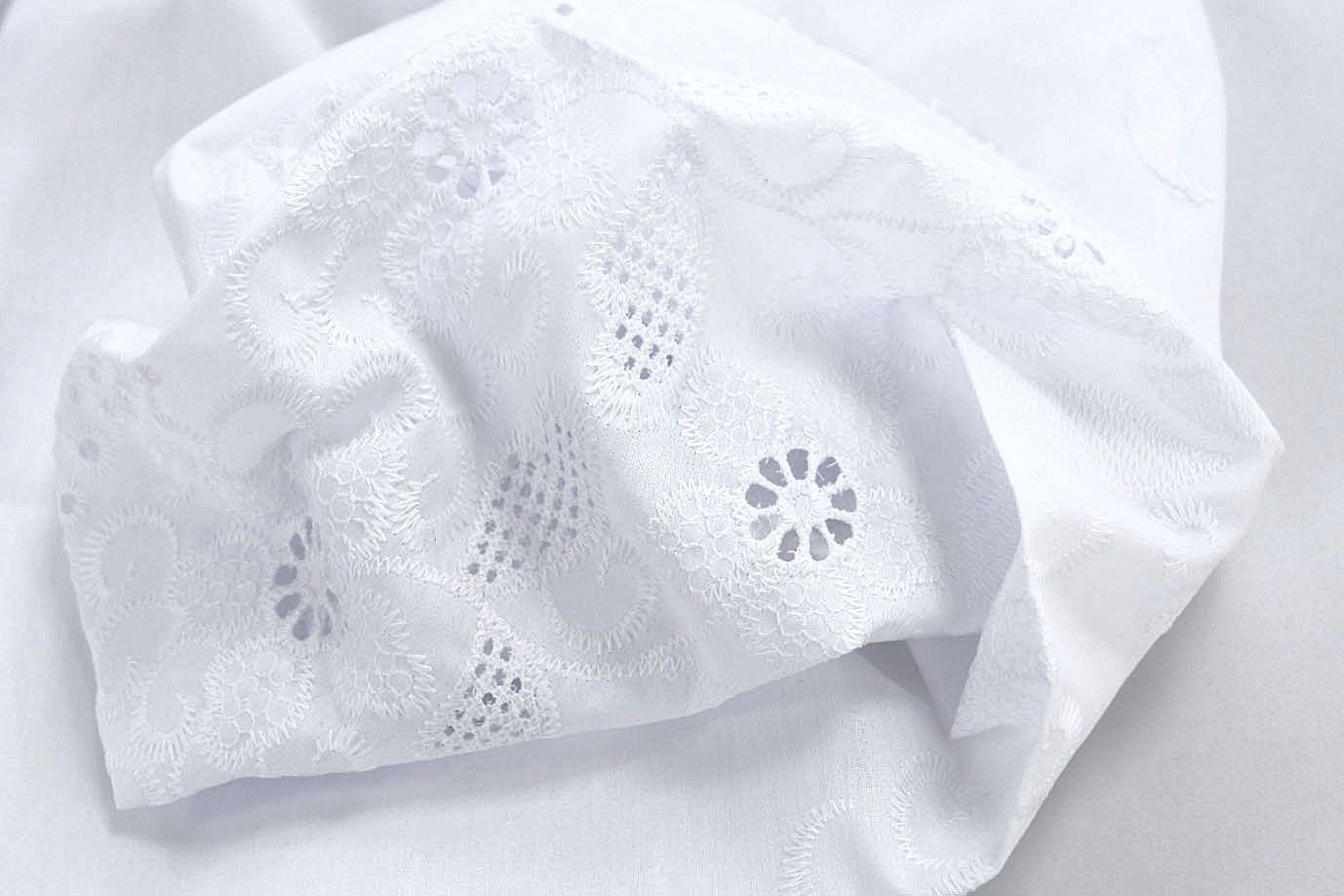 Хлопок с вышивкой/белый DT-16215A/D#1/C#1