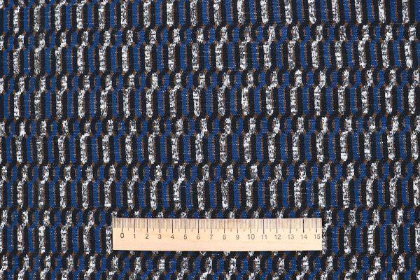 Трикотаж жаккард/черно-синий коричневый 2816-PY/D#4/C#3