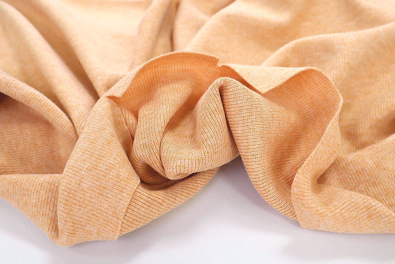 Трикотаж "Рибана" с начесом/персиковый  2884-PY/C#24