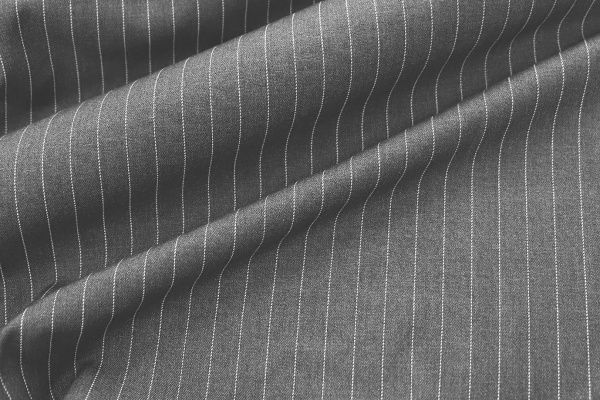 Костюмная ткань "Полоска" стрейч принт/серо-белый 3961-PY/C#2