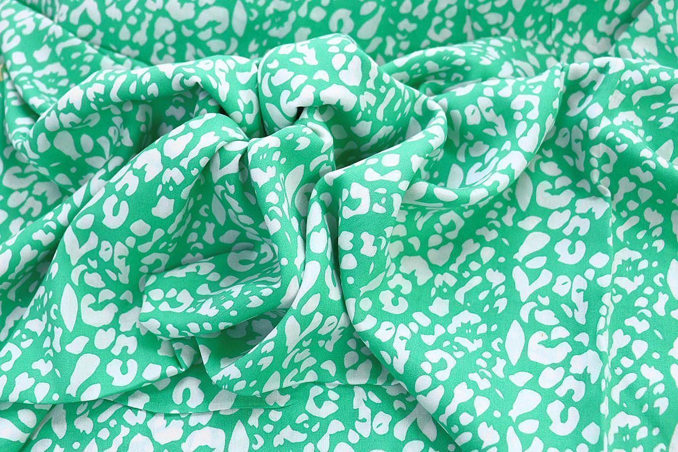 Штапель принт/бело-зеленый 1374-PY/D#40/C#3