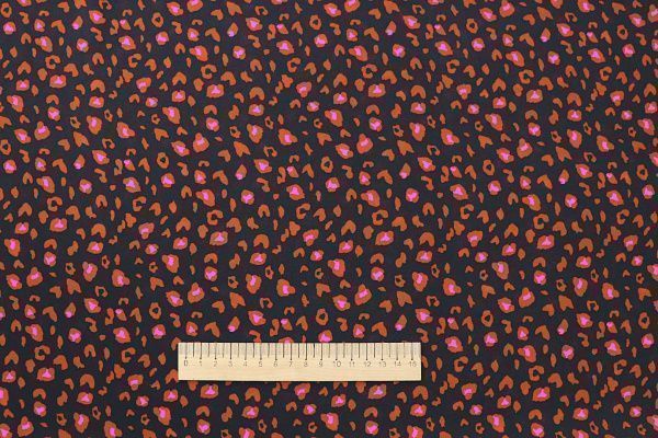Шифон принт/пятна оранжево-розовые на черном 3391-PY/D#9769-93/C#1