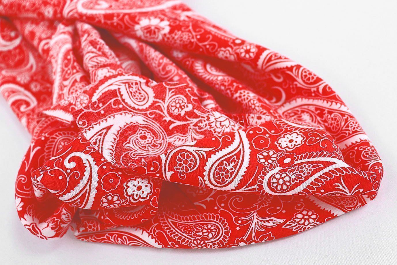 Штапель принт/узор белый на красном 1374-PY/D#27/C#7