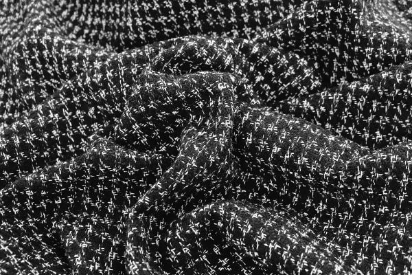 Шерсть пальтовая принт/черно-белый 3728/C#1