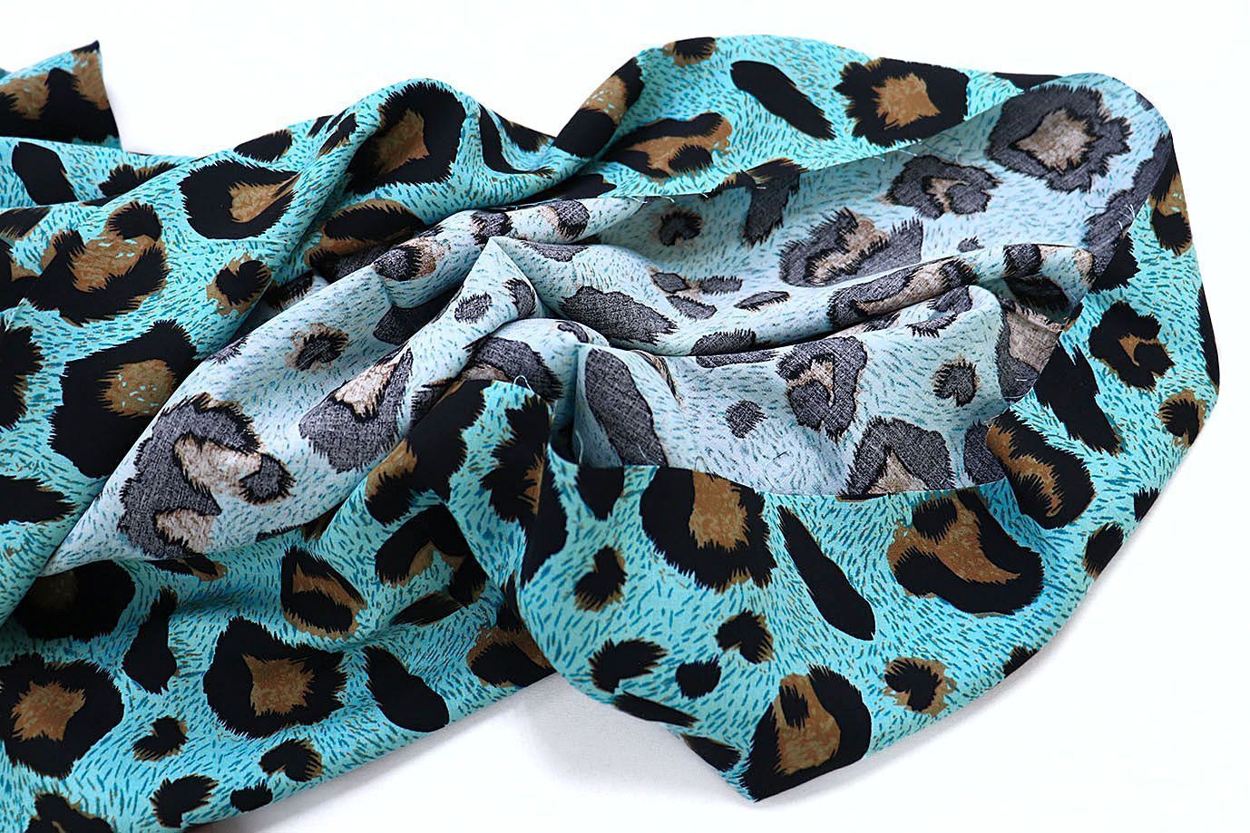 Штапель принт/черно-коричневый на бирюзовом 3861-PY/D#5/C#2