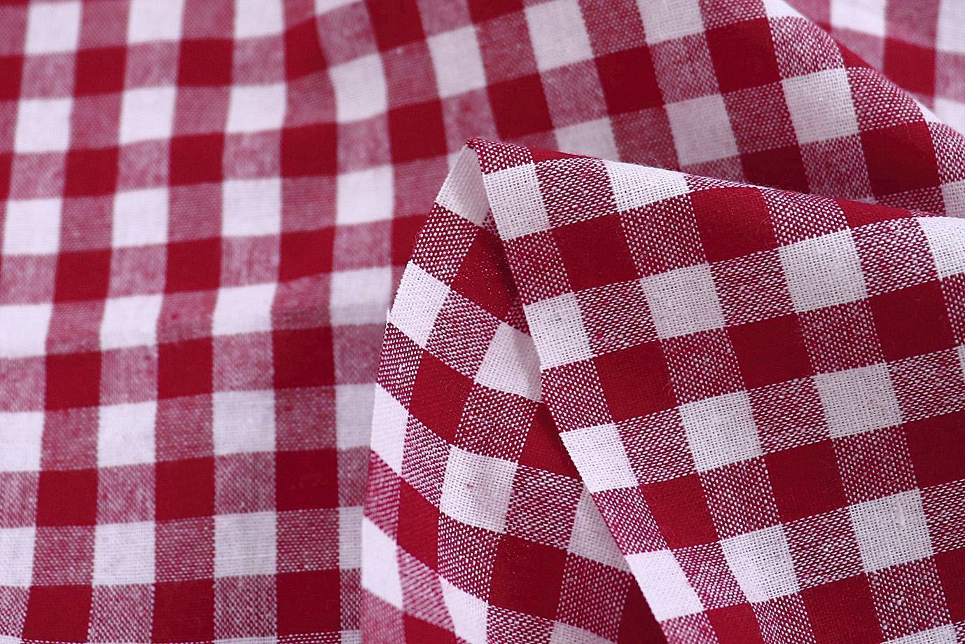 Хлопок принт/клетка красно-белая 1386-PY/C#1