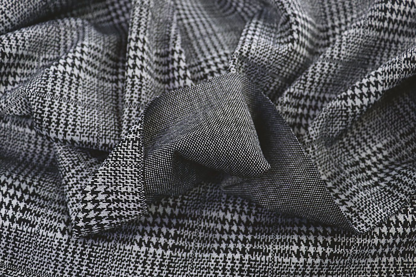 Трикотаж жаккард принт/клетка черно-белая 1320-PY/D#5/C#1