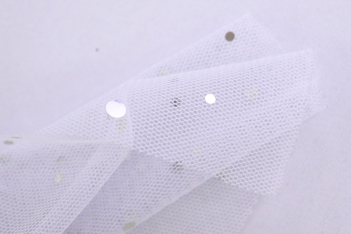 Сетка с пайетками/белый SS-26264/D#1/C#2 (ярд)