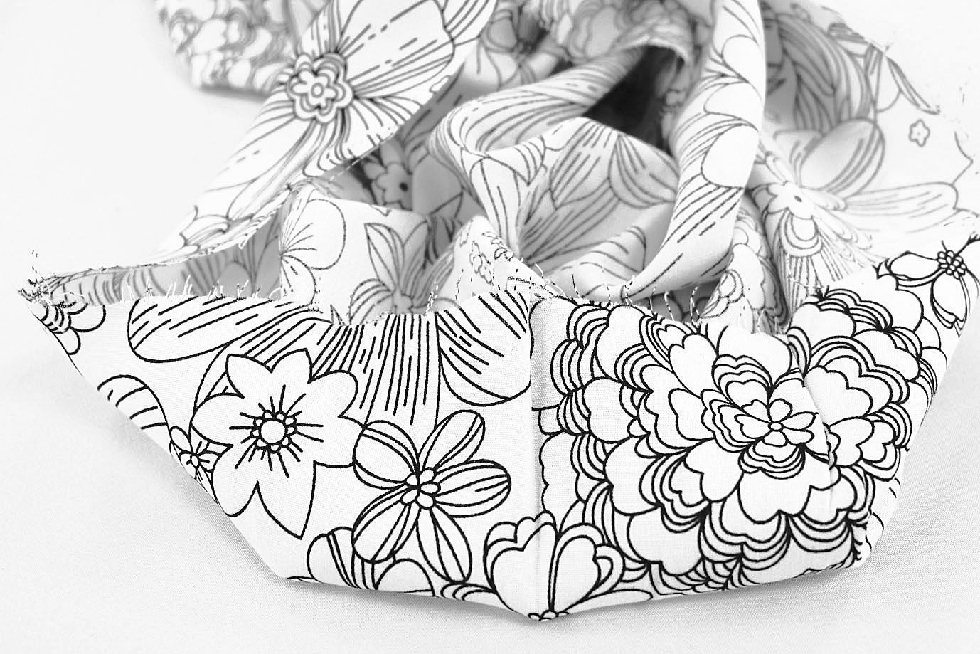 Штапель принт/цветы черные на белом 1374-PY/D#25/C#3