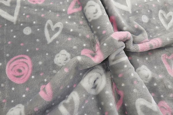 Велсофт принт/сердечки светло-серо-розовые на сером AP221208110/D#222-FLA280YH/C#Y19031330