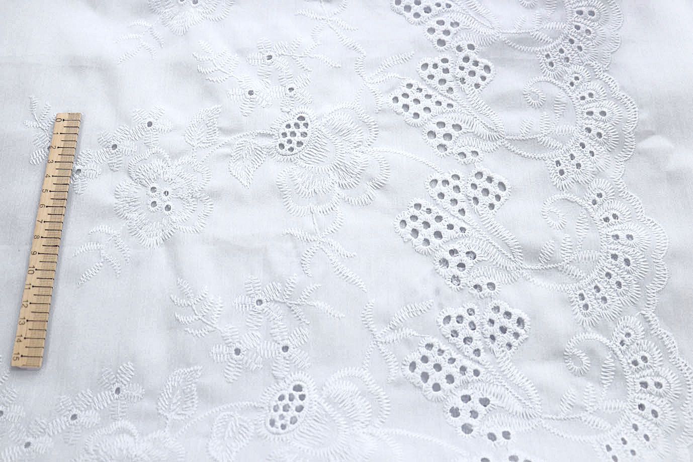 Хлопок с вышивкой/белый DT-16215A/D#3/C#1