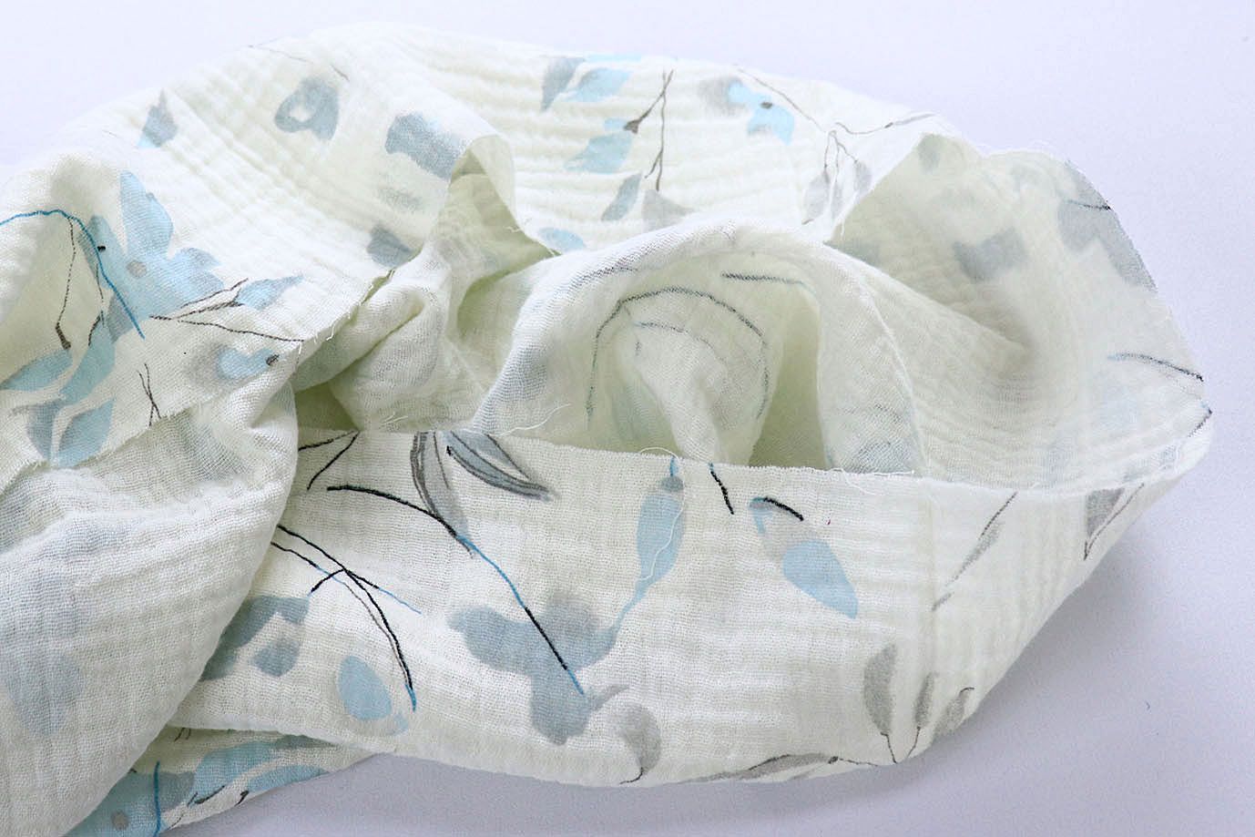 Муслин принт/цветы серо-голубые на молочном 4082-PY/D#2/C#1