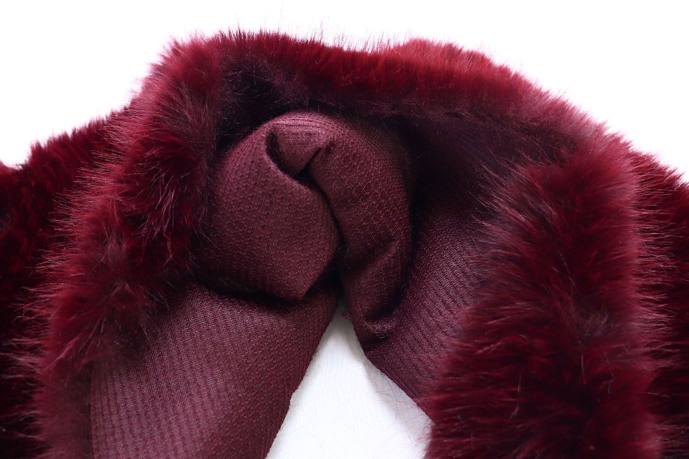 Искусственный мех "Песец" длинноворсовый/бордовый AP50503/D#289-220070-85/C#A1926