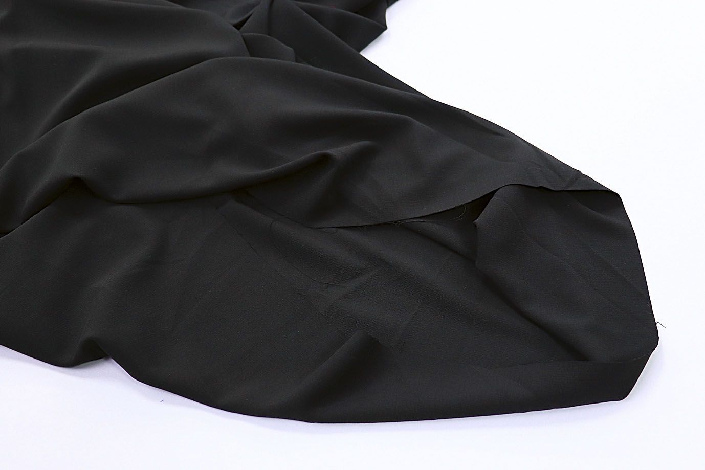 Блузочная ткань "Роуз" креп/черный 3477-PY/C#3