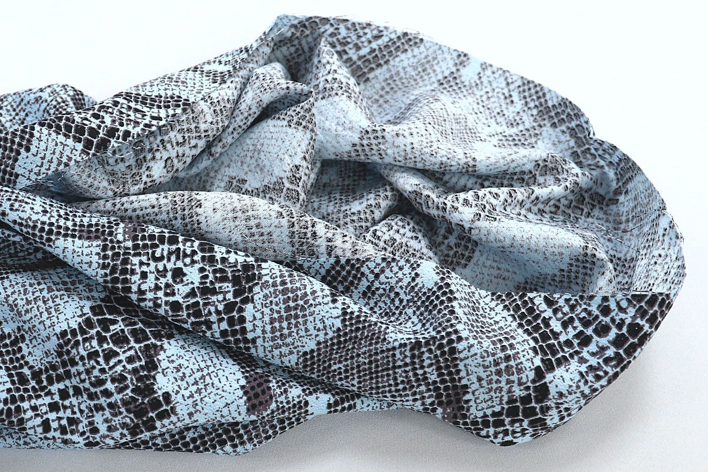 Лен БОХО принт/змея серо-голубая 3851-PY/D#1/C#2