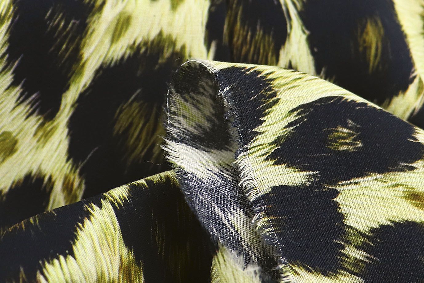 Штапель принт/леопард черно-зеленый на желтом 1375-PY/D#11/C#1