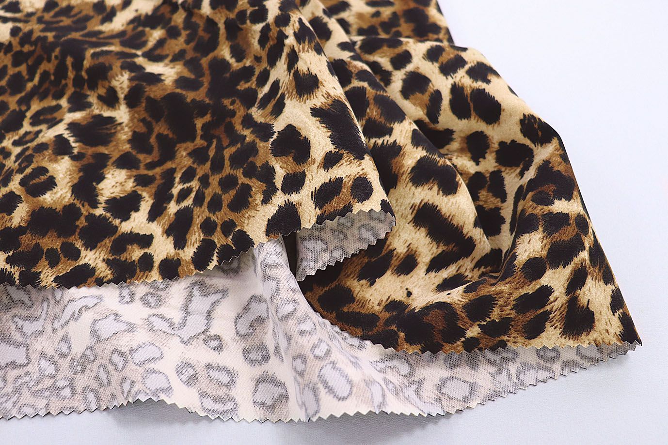 Трикотаж "Скуба" креп принт/леопард бежево-коричневый 3836-PY/C#7