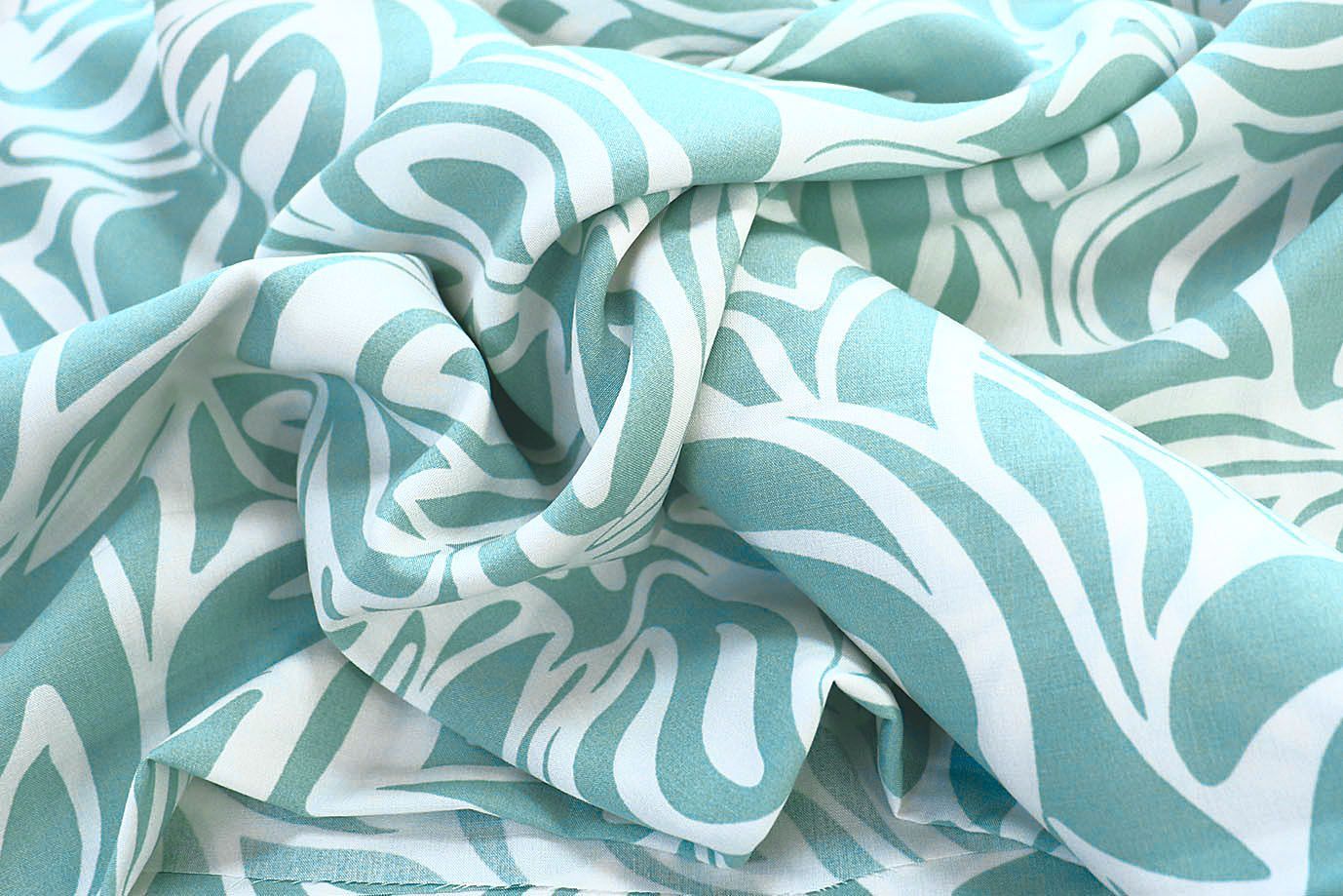 Штапель принт/бирюзовый на белом 3858-PY/D#3/C#3