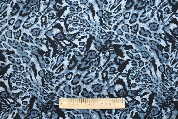 Трикотаж масло браш принт/леопард черно-голубой SSR-707A/D#12/C#2 (15881)