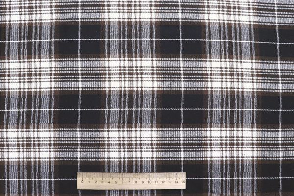 Рубашечная ткань/клетка коричнево-белая на черном AP6032313/D#1681-6323/C#F800-637-2