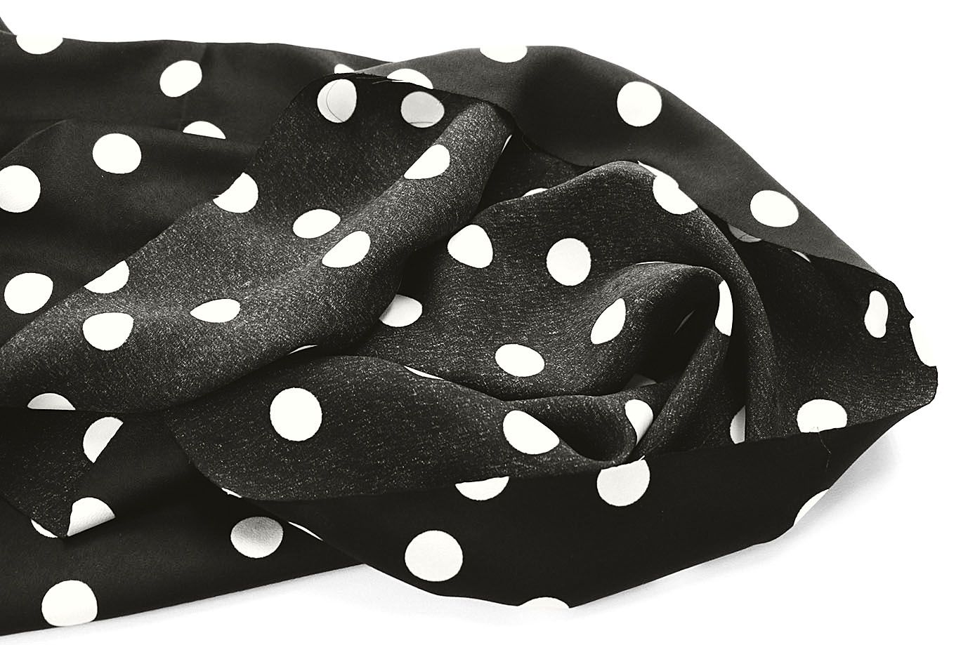 Сатин "Мадонна" принт/горох молочный на черном 4273-PY/D#1/C#3