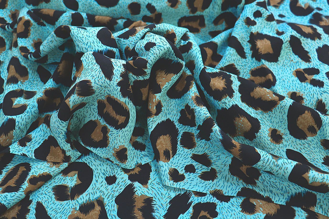 Штапель принт/черно-коричневый на бирюзовом 3861-PY/D#5/C#2