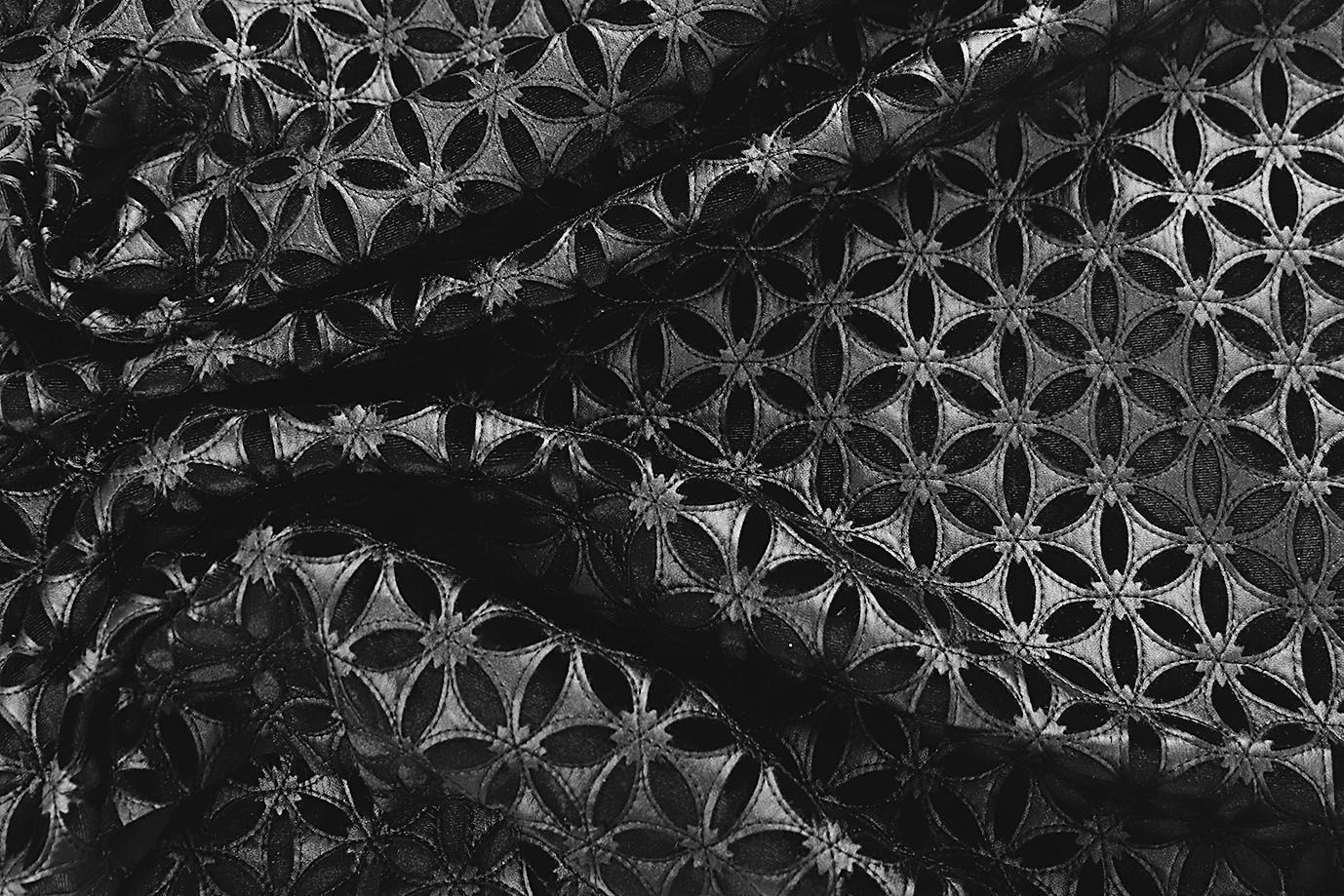 Велюр с вышивкой кожей/черный 4048-PY/D#3/C#1