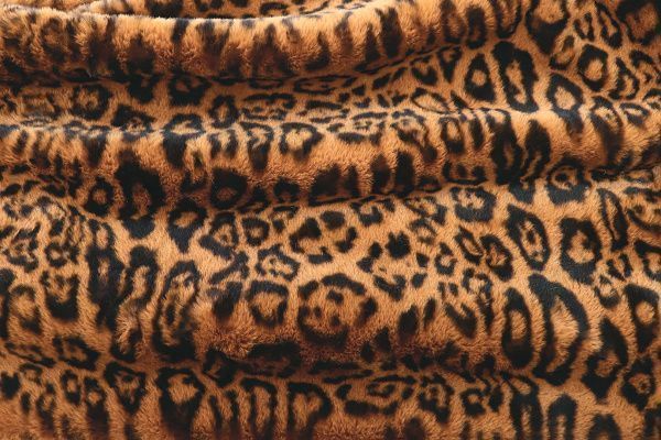 Искусственный мех "Кролик" принт/леопард оранжевый 1902028