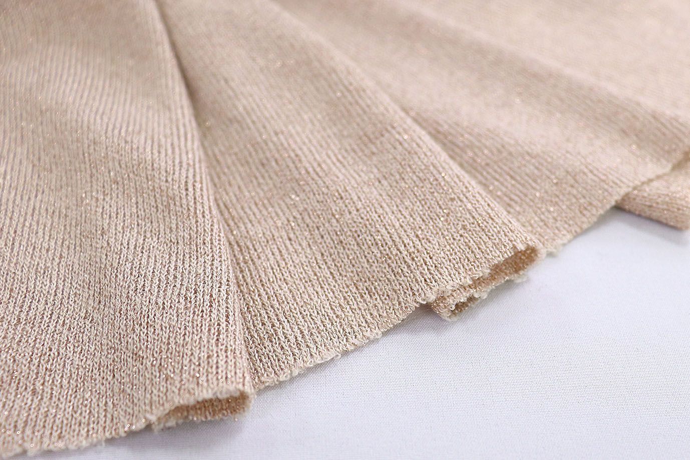 Трикотаж "Рибана" с люрексом/бежевый 2028/C#1