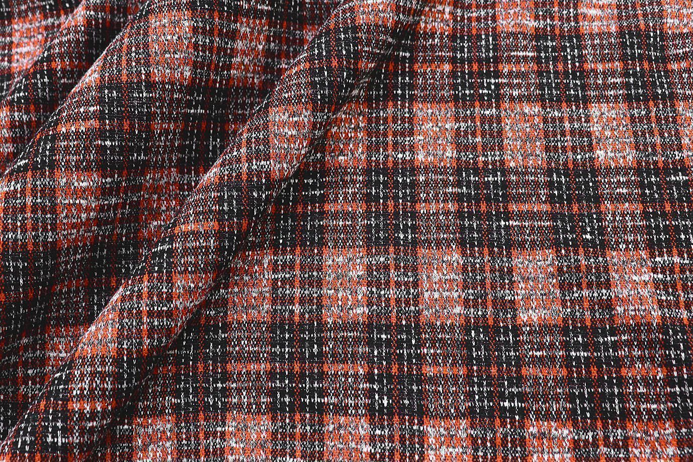 Трикотаж жаккард принт/оранжево-серый 3257-22-PY/D#18/C#3