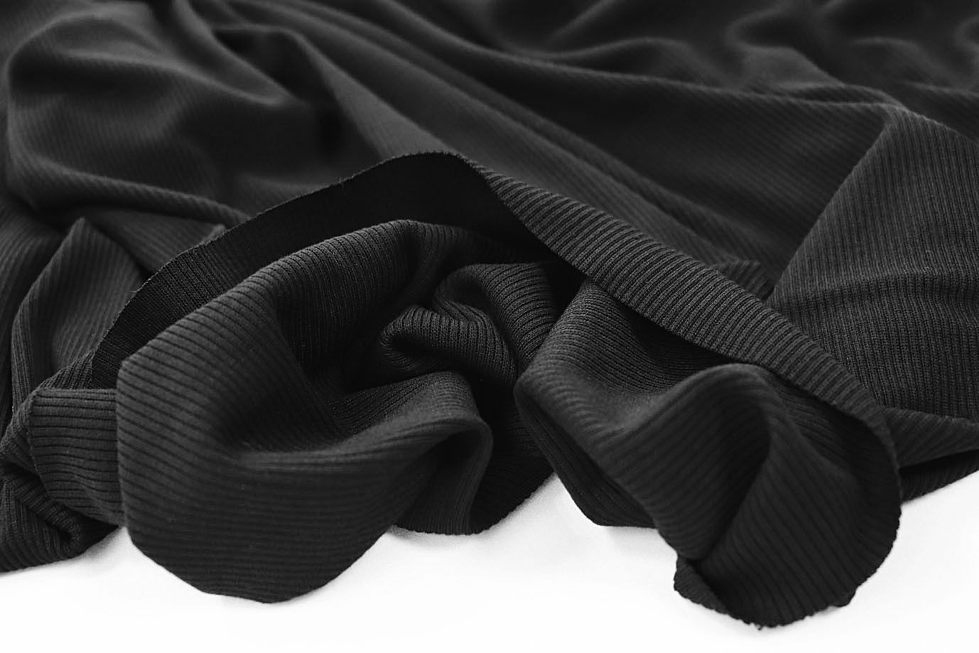 Трикотаж "Рибана"/черный 3509-PY/D#2*2RIB/C#Black