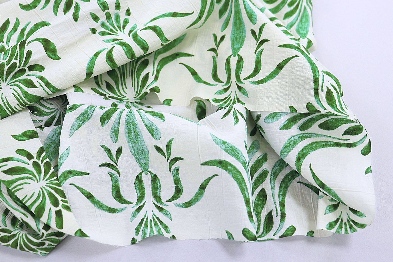 Лен N/R принт/зеленый на белом 3891-PY/D#1/C#2