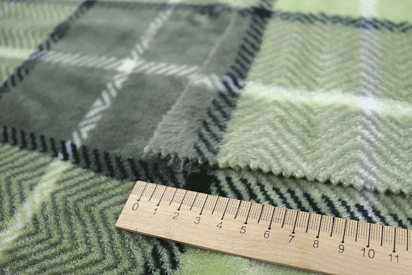 Велсофт принт/клетка серая на бледно-зеленом AP221208110/D#222-FLA280YH/C#Y19030536