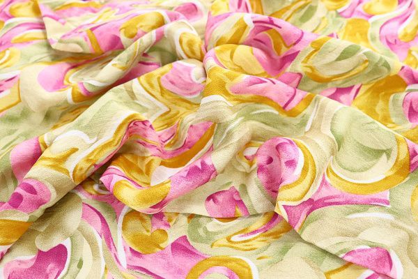 Лен БОХО принт/желто-розово-зеленый 3591-PY/D#13/C#2