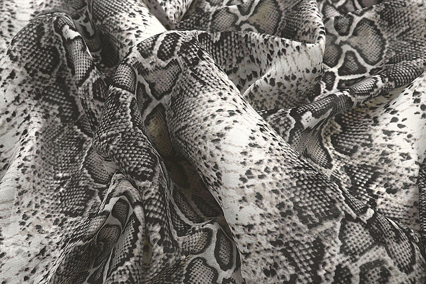 Органза принт/змея серо-молочная 3890-PY/D#2/C#4