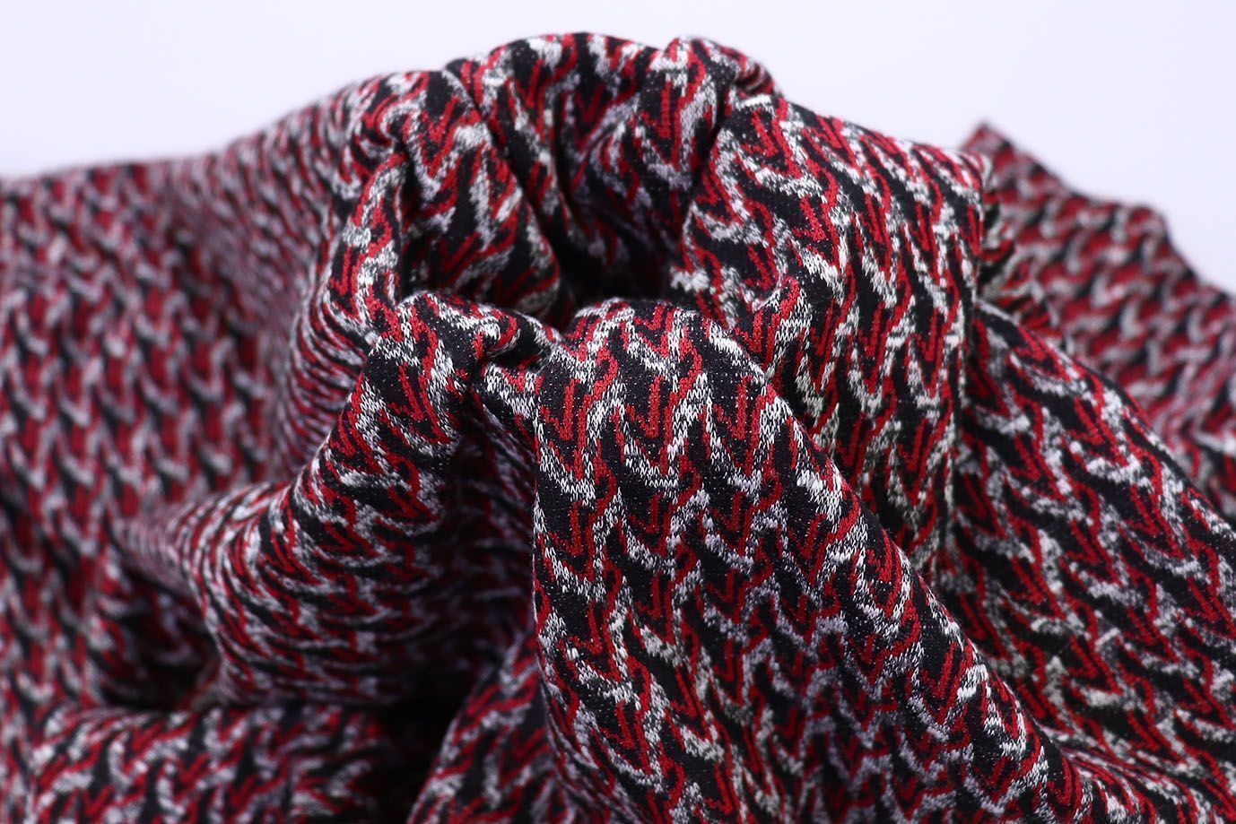 Трикотаж жаккард принт/красно-серый 3257-22-PY/D#16/C#1