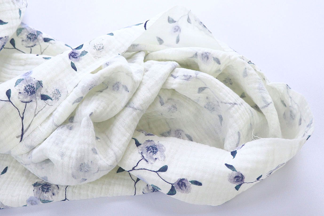 Муслин принт/цветы серо-голубые на молочном 4082-PY/D#6/C#2