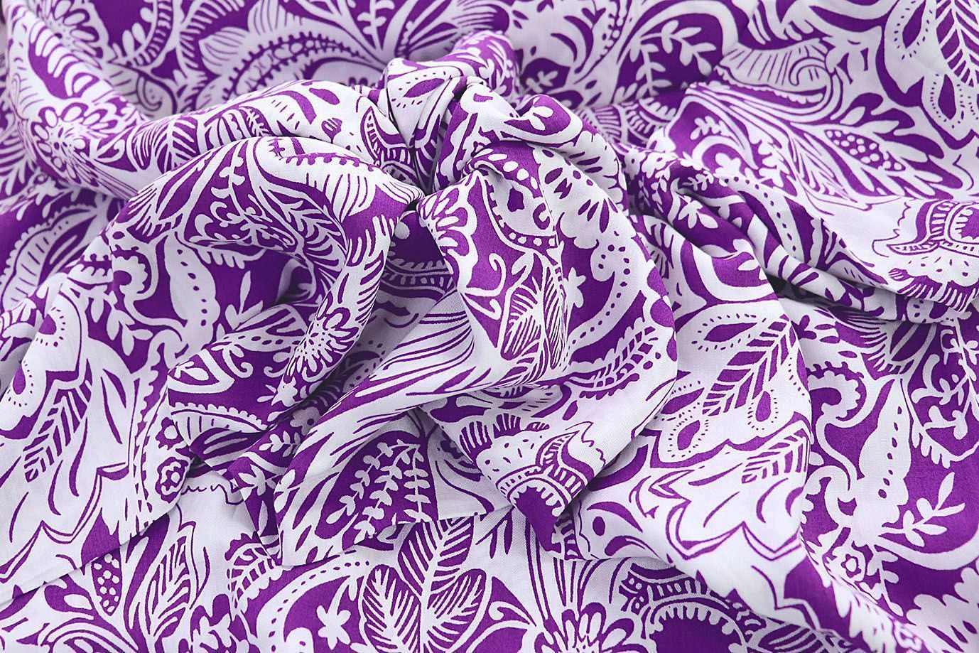 Штапель принт/узор белый на фиолетовом 1374-PY/D#39/C#8