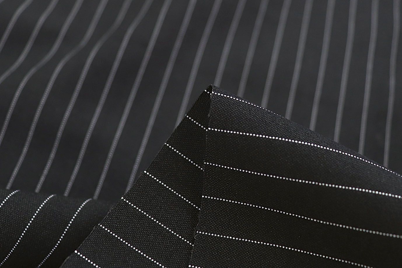 Костюмная ткань принт/полоска белая на черном 3562-PY/D#1/C#1