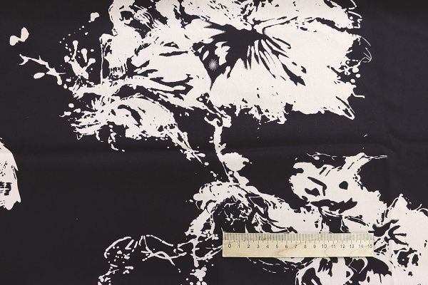 Штапель твил принт/черно-белый 3940-PY/D#10/C#1