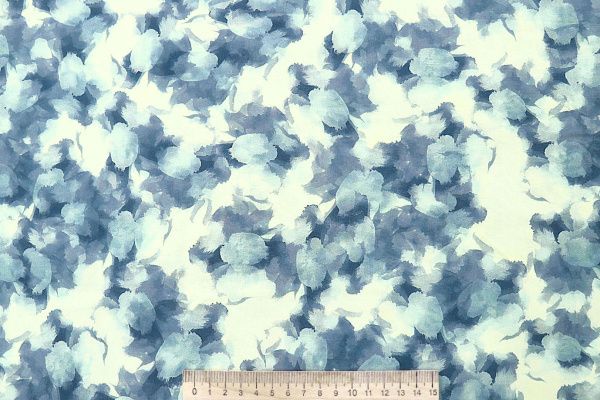 Штапель принт/серо-голубой на молочном 4203-PY/D#63/C#1 (12473)