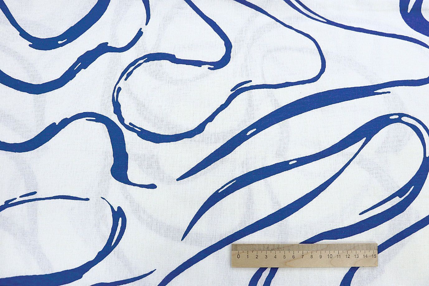 Лен принт/синий на белом 3859-PY/D#4/C#1