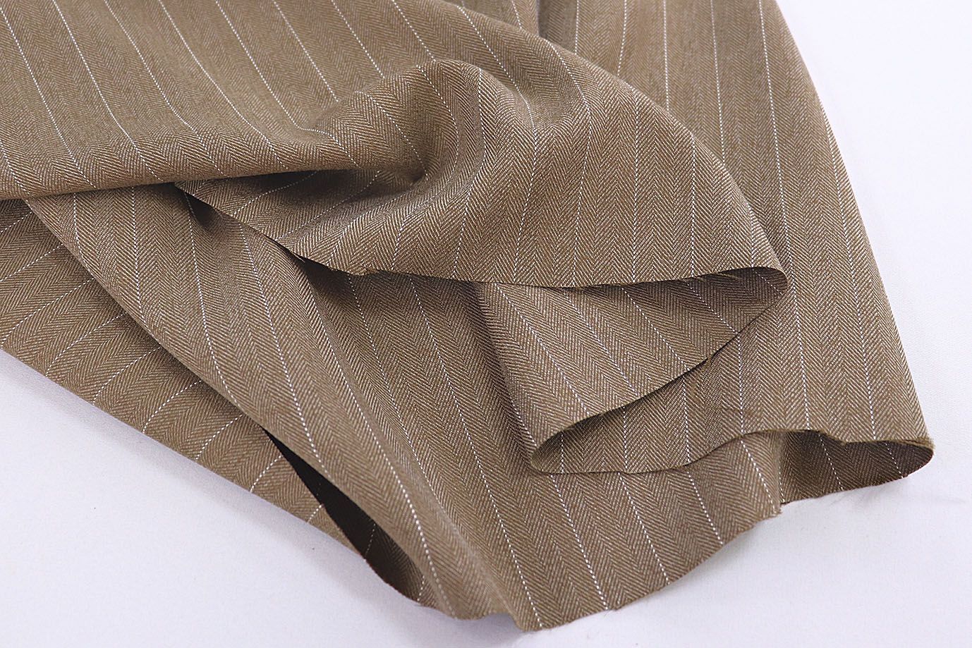 Костюмная ткань стрейч жаккард принт/полоска коричневая 3784-PY/C#2 (11869)
