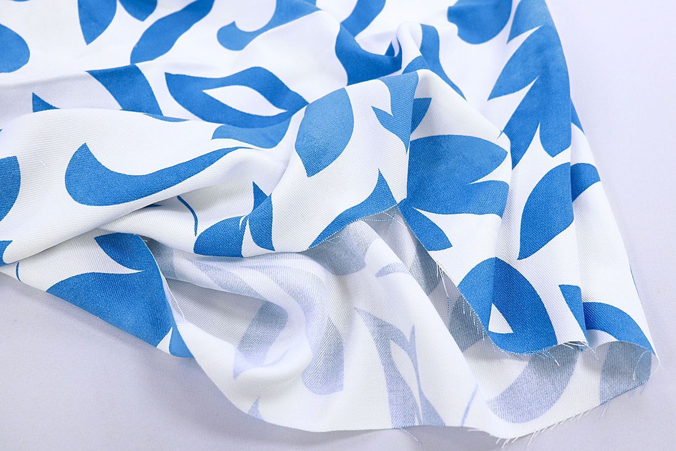 Штапель твил принт/синий на белом 3855-PY/D#3/C#1